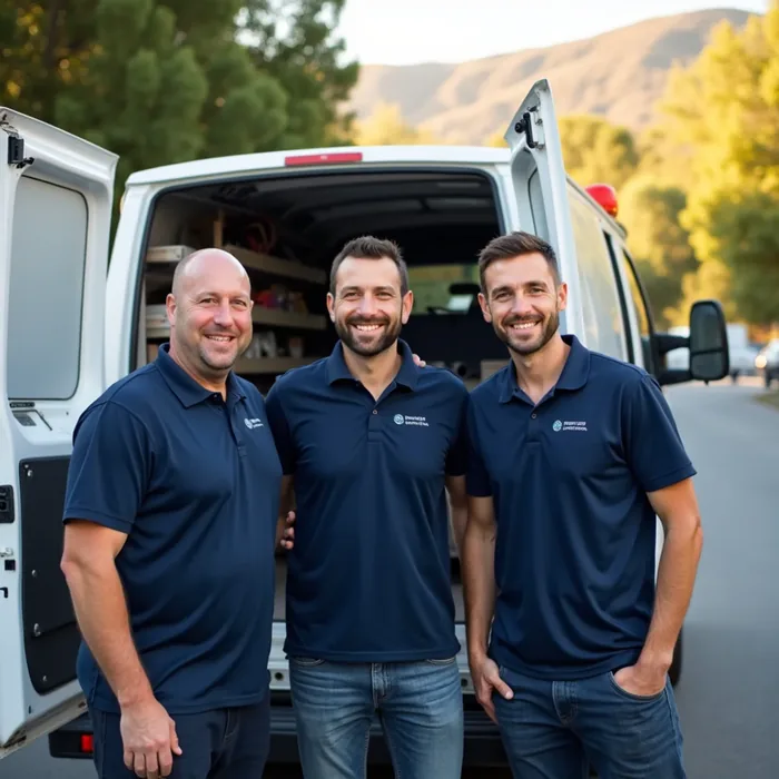 San Ramon Water Damage Pros restoration team beside their branded service truck
