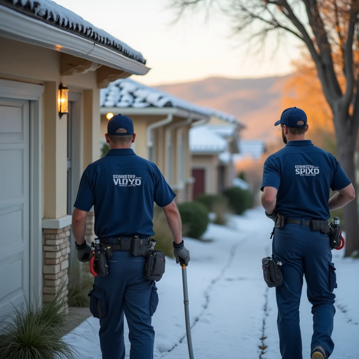 Insulated exterior hose bib on a hillside home in San Ramon during a cold snap