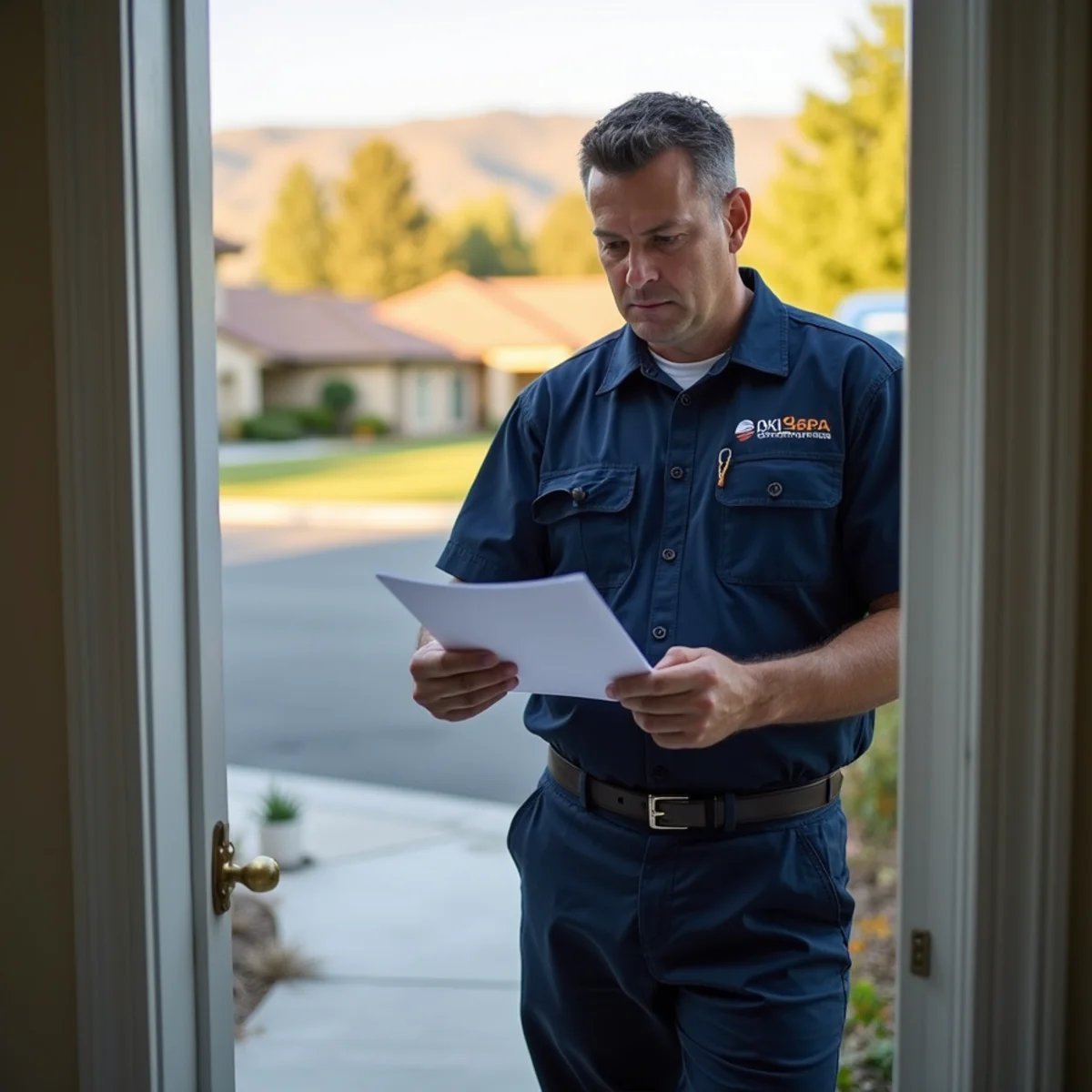 Property manager documenting water damage in a rental unit in San Ramon