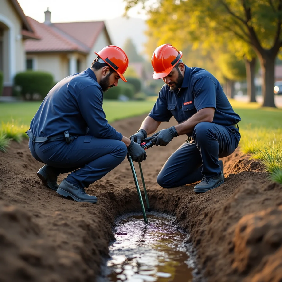 Camera inspection showing tree root intrusion in a sewer lateral in San Ramon