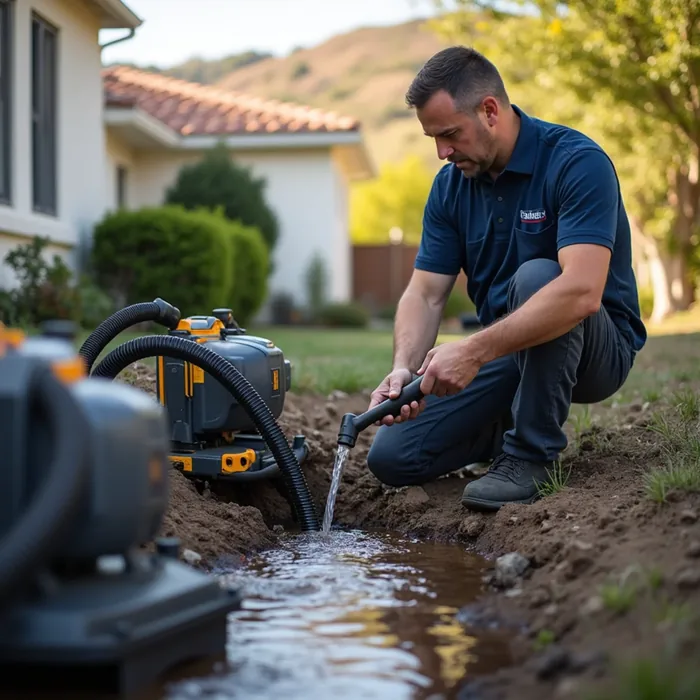 Pump-out and bulk water removal during basement & crawl space in a San Ramon, CA property