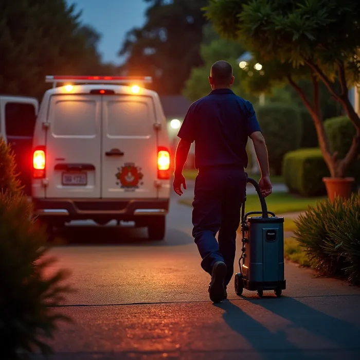Water damage crew dispatched to a San Ramon home at night