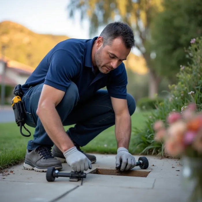 Acoustic location during leak detection in a San Ramon, CA property