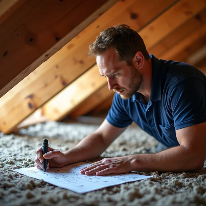 Attic inspection and moisture mapping during roof leak damage in a San Ramon, CA property