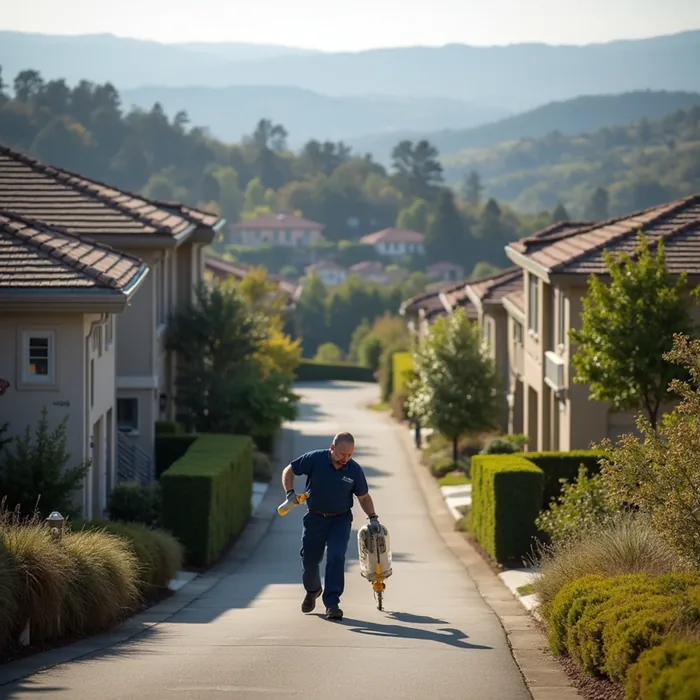 Typical homes in San Ramon Hills, CA served by local water damage restoration crews