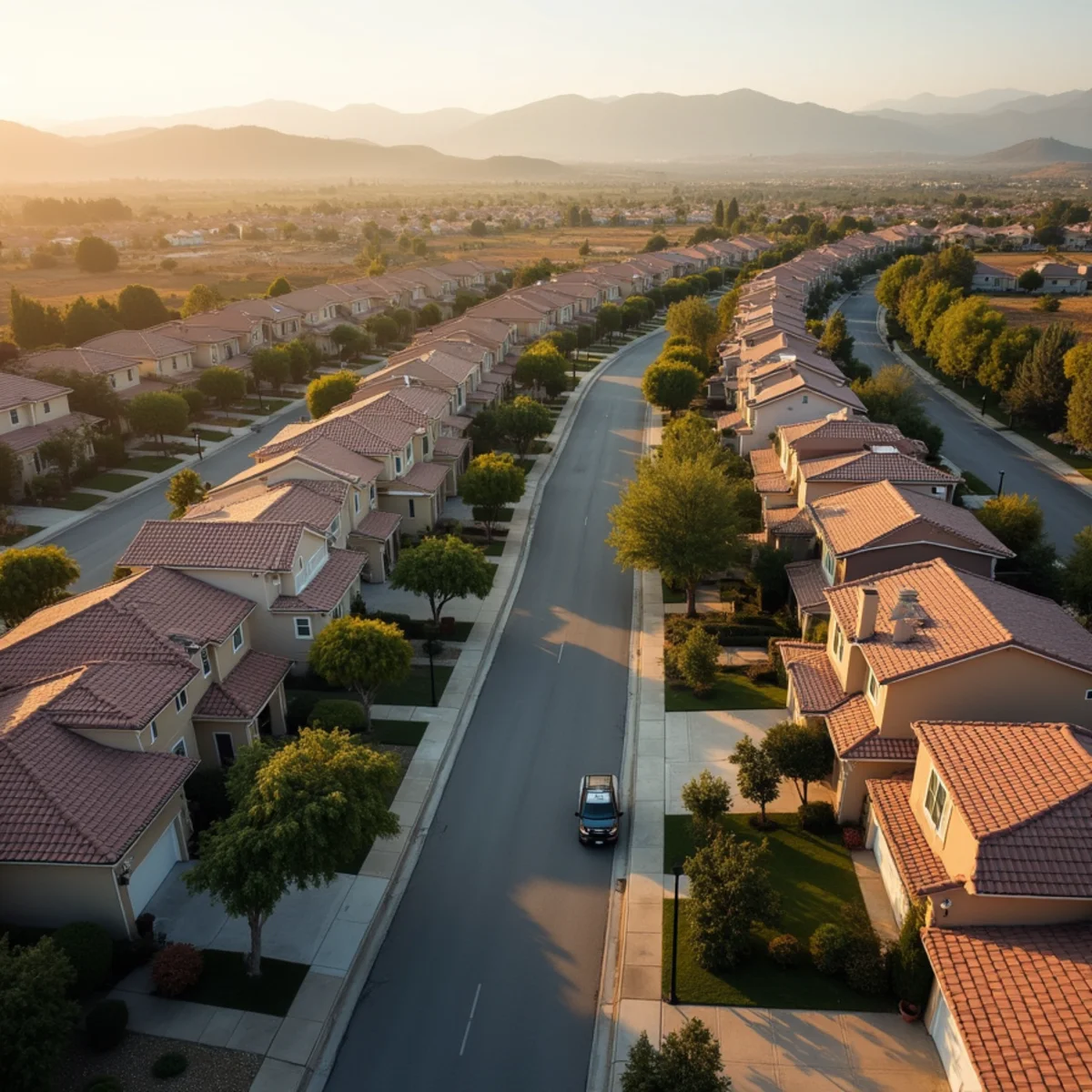 Residential street in San Ramon, California served by local water damage restoration crews