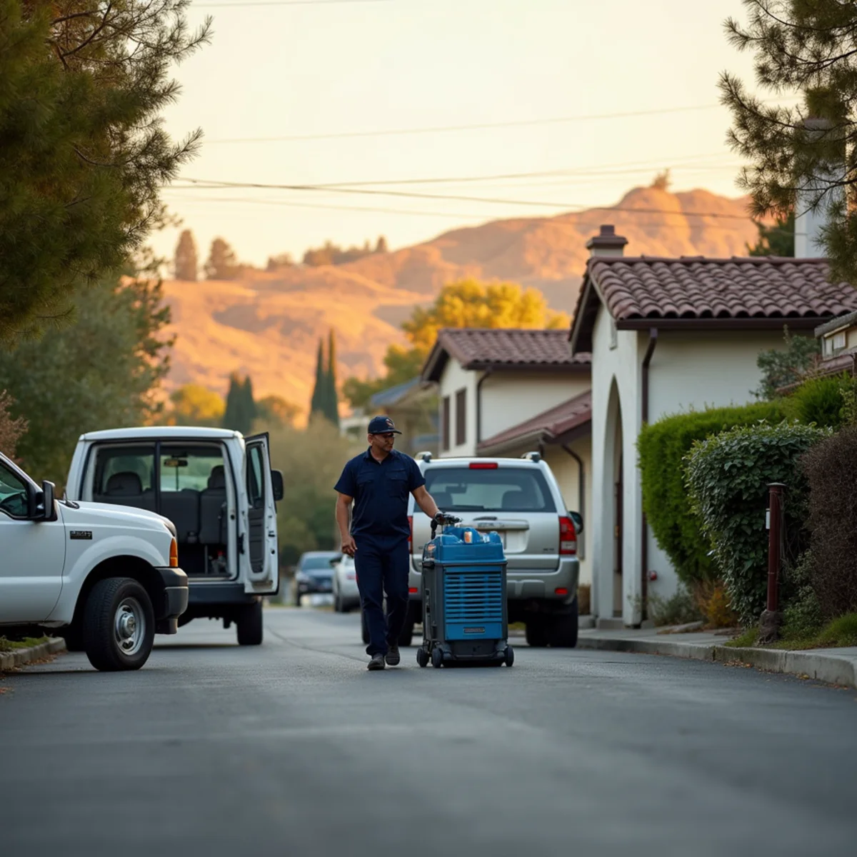 Water damage restoration crew working in Oakland Hills, CA