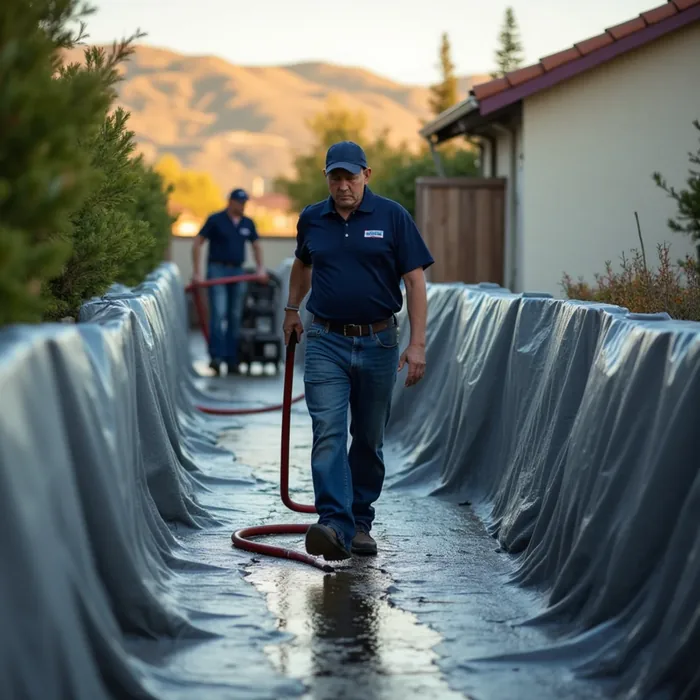 Containment and negative air during sewage cleanup in a San Ramon, CA property