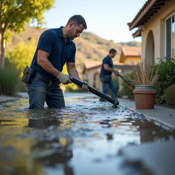 Extract standing water during storm damage cleanup in a San Ramon, CA property
